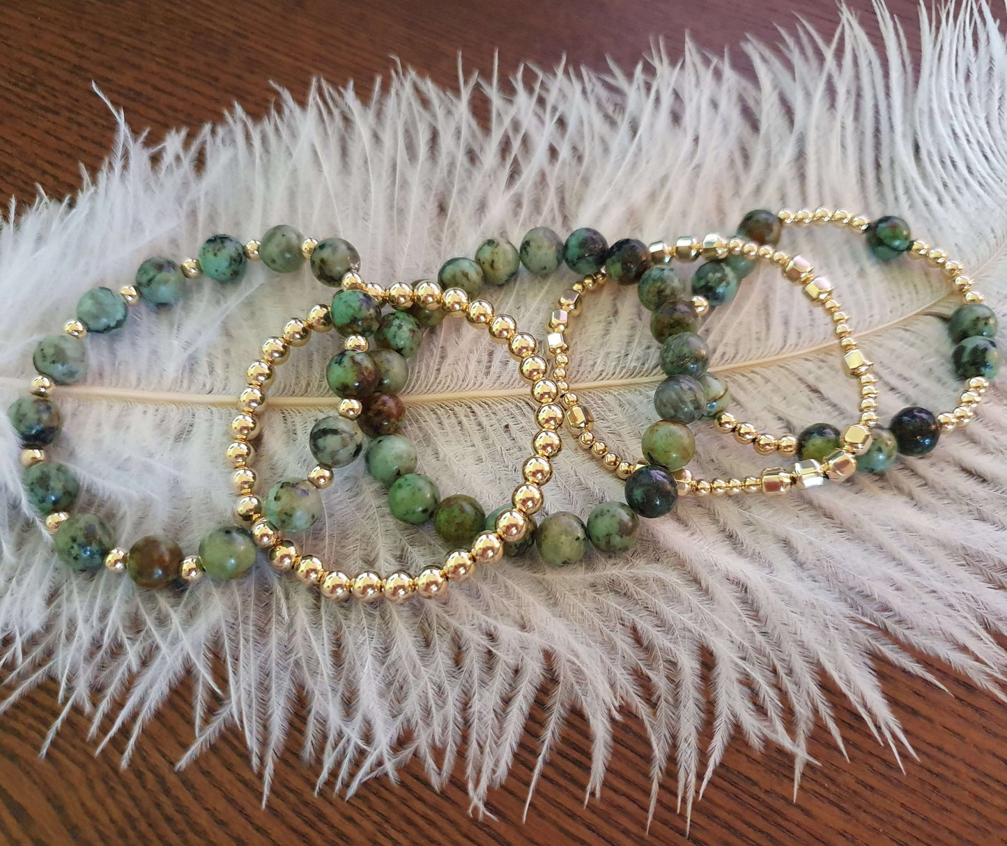 Afrikansk Turkos Satellit Armband