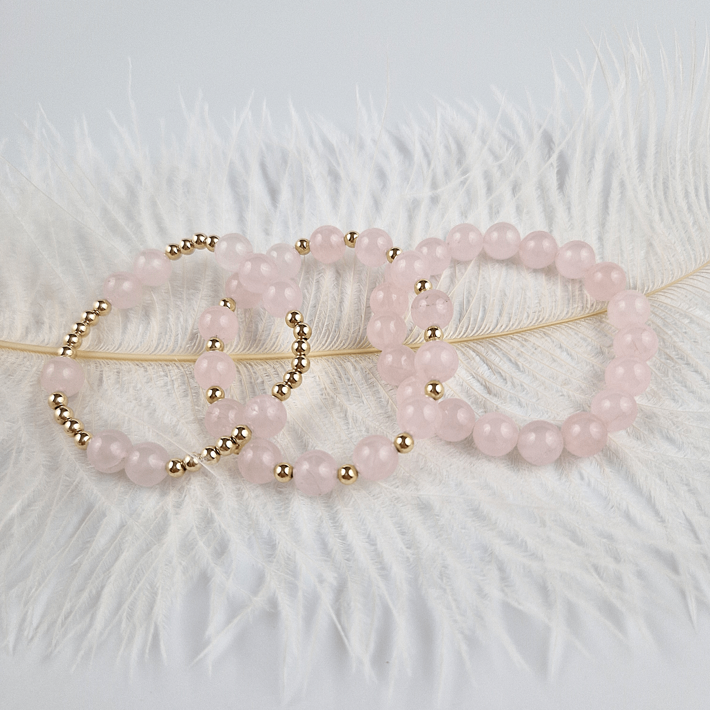 Madagaskar Rosenkvarts Satellit Armband
