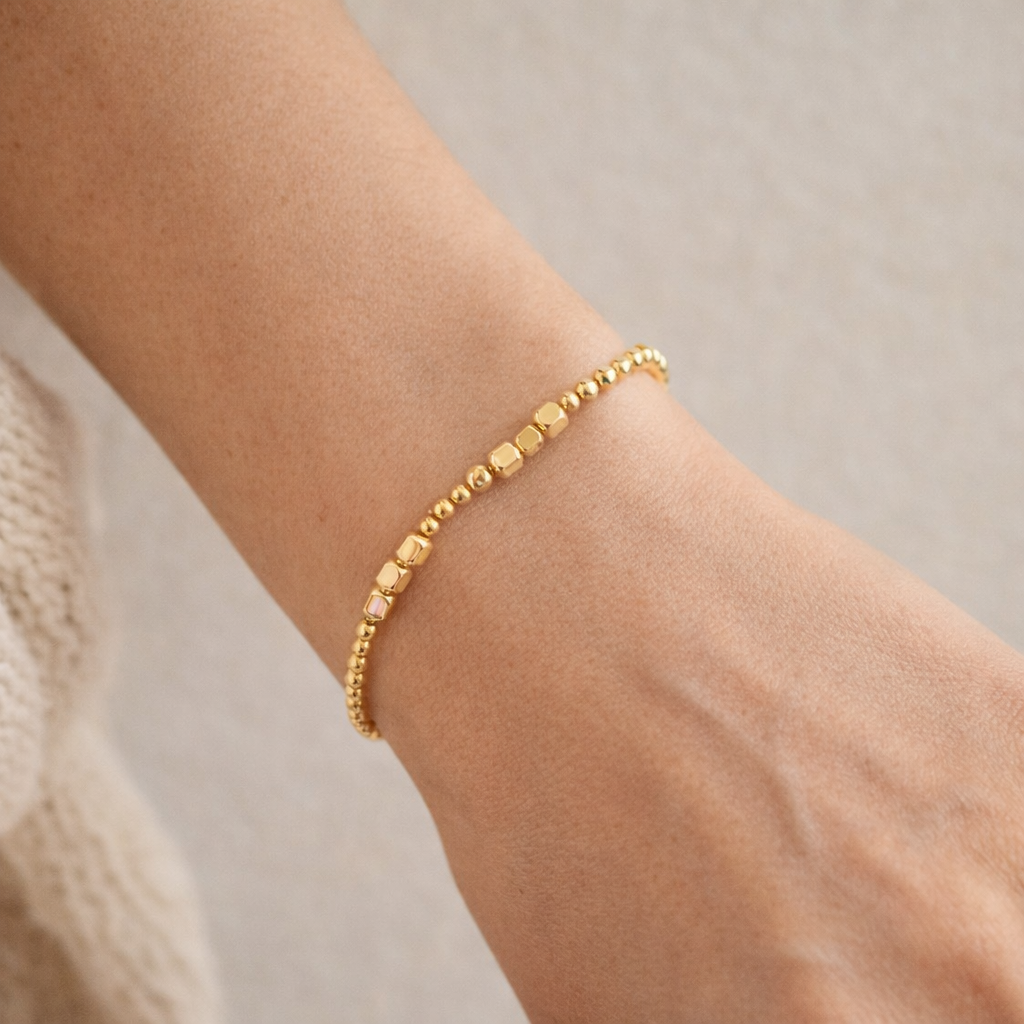 Guld Faceterad Orbital Armband