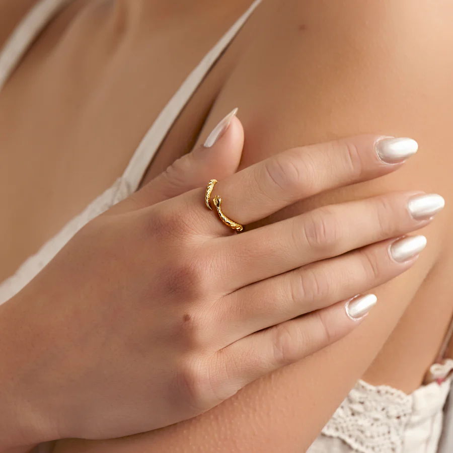 Andlig Orm Guld Ring