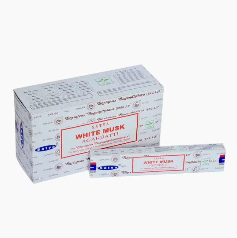 Satya White Musk Rökelse – 15g