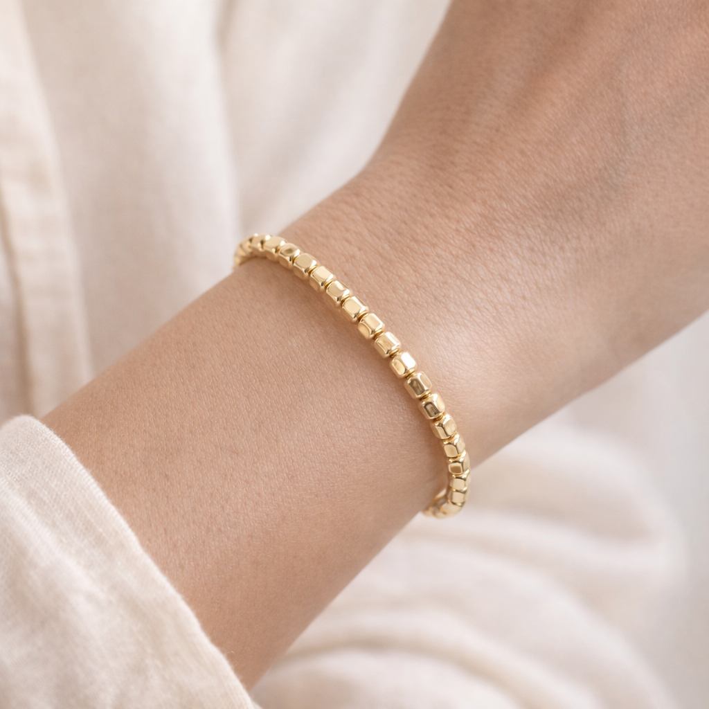 Guld Faceterad Medium Armband