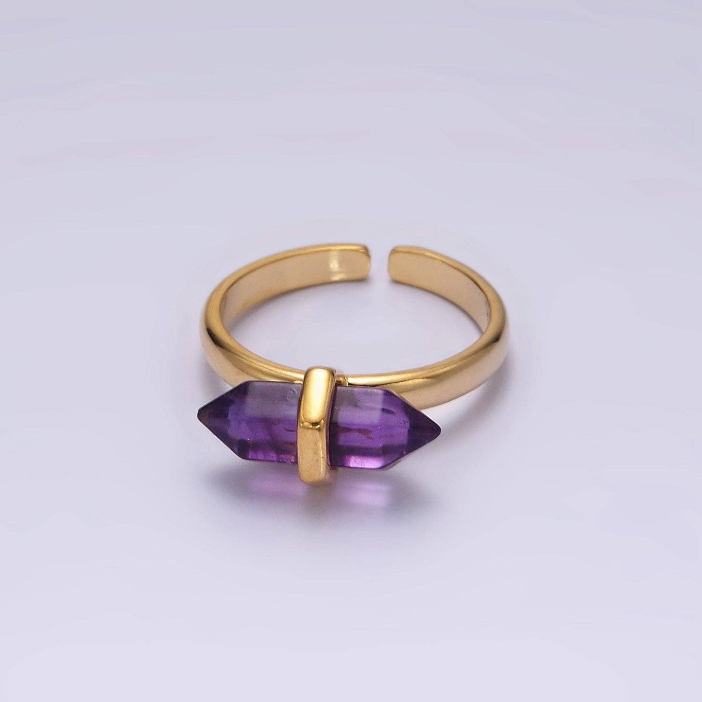 Channeling Point Ring - Ljus Ametist