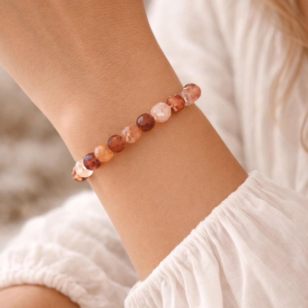Eldkvarts Faceterad Armband