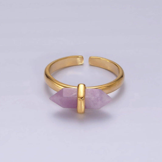 Channeling Point Ring - Ljus Ametist