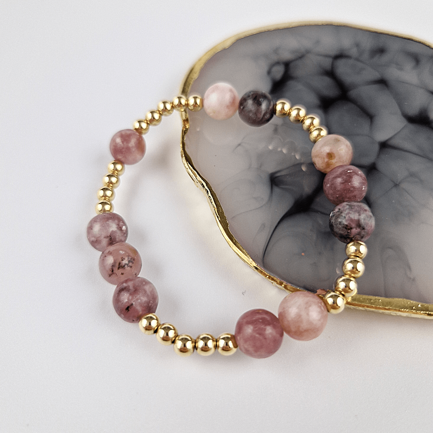 Flower Lepidolit Orbital Armband