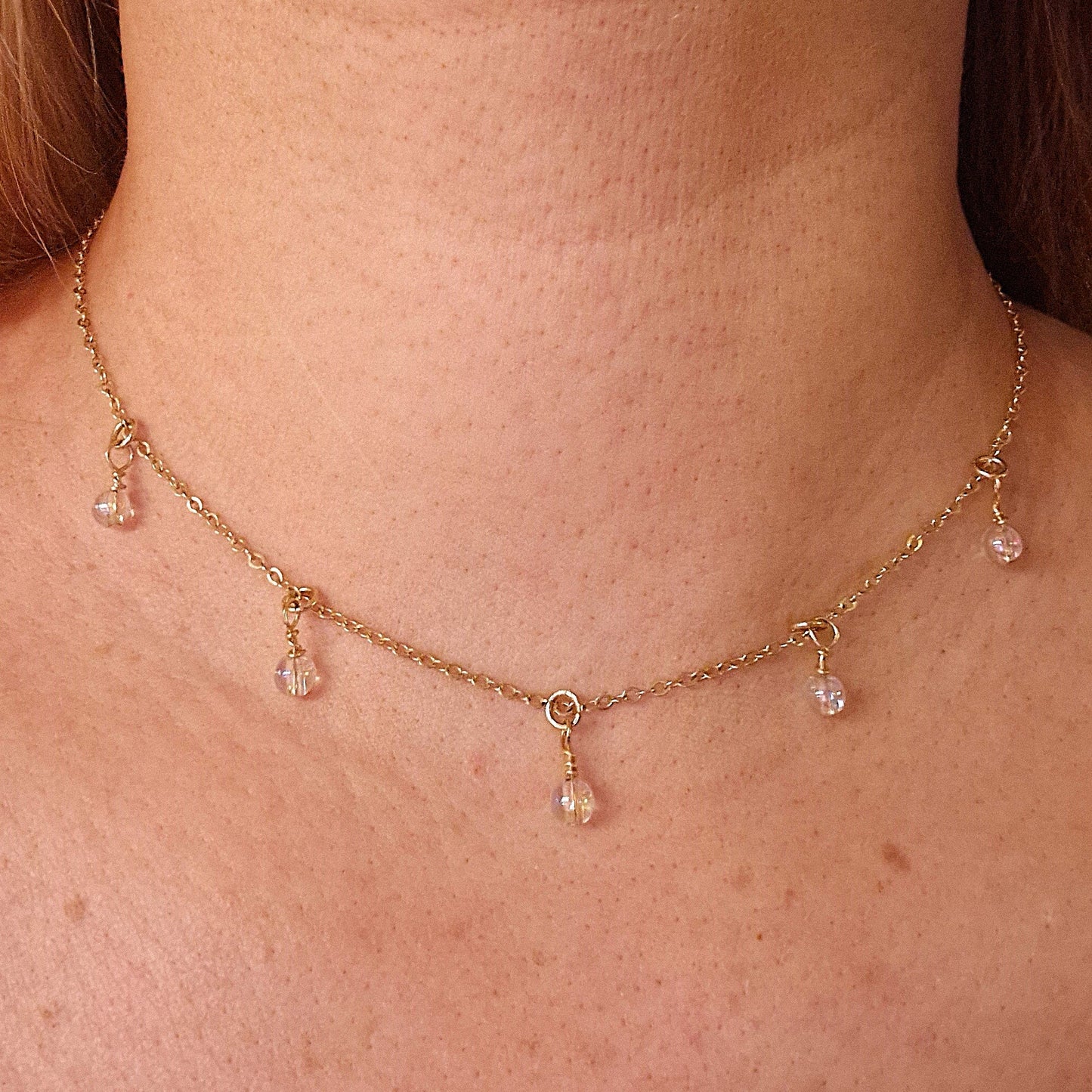 Halsband Boho Hängande Kristall Angel Aura