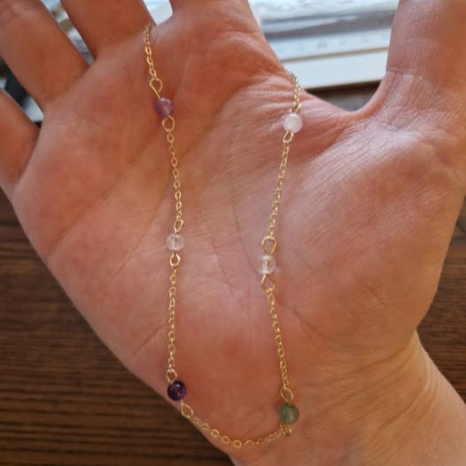 Custom design - ✨ Handgjord fotlänk med harmoniska kristaller ✨