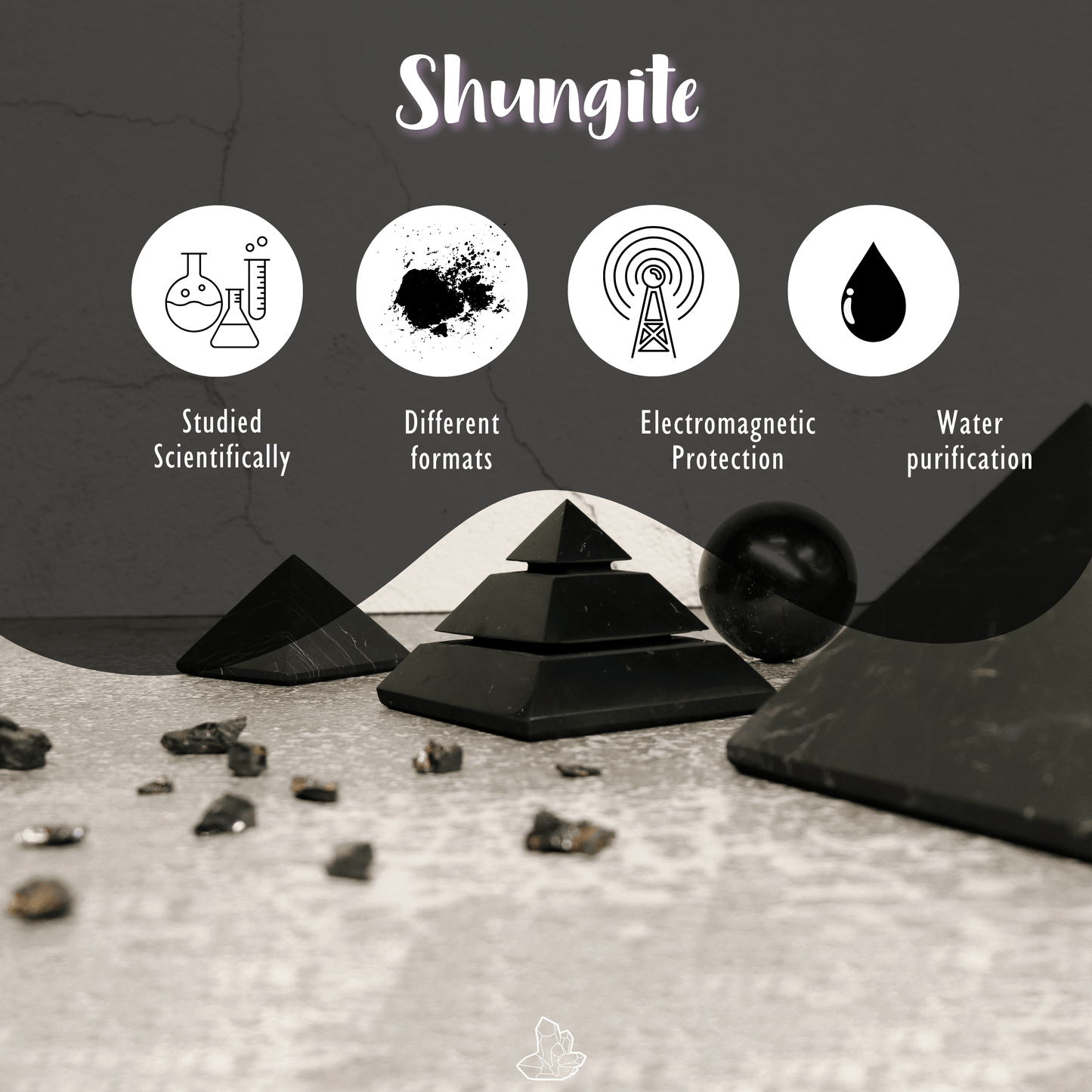 Shungit-platta för mobiltelefon