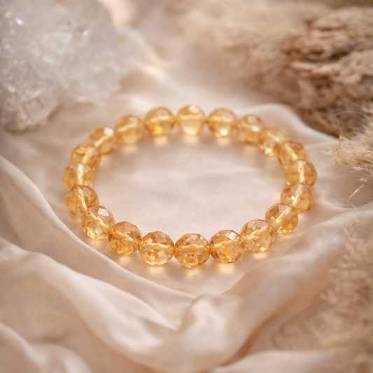Citrin Facetterad Armband