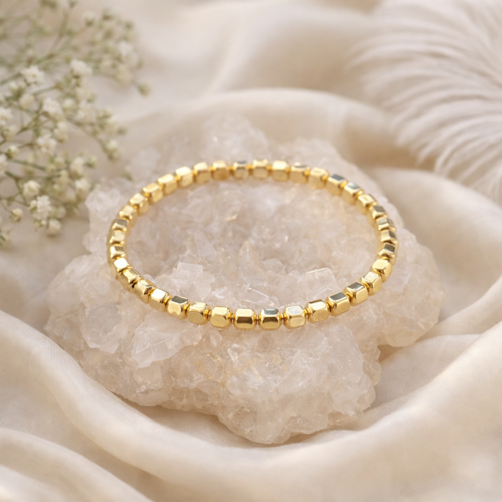 Guld Faceterad Medium Armband