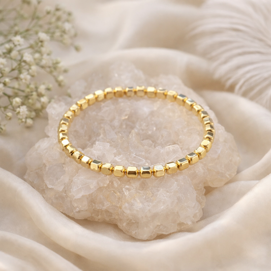 Guld Faceterad Medium Armband