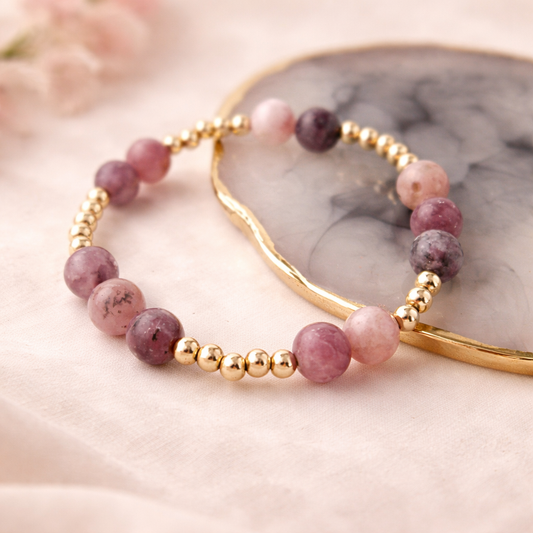 Flower Lepidolit Orbital Armband