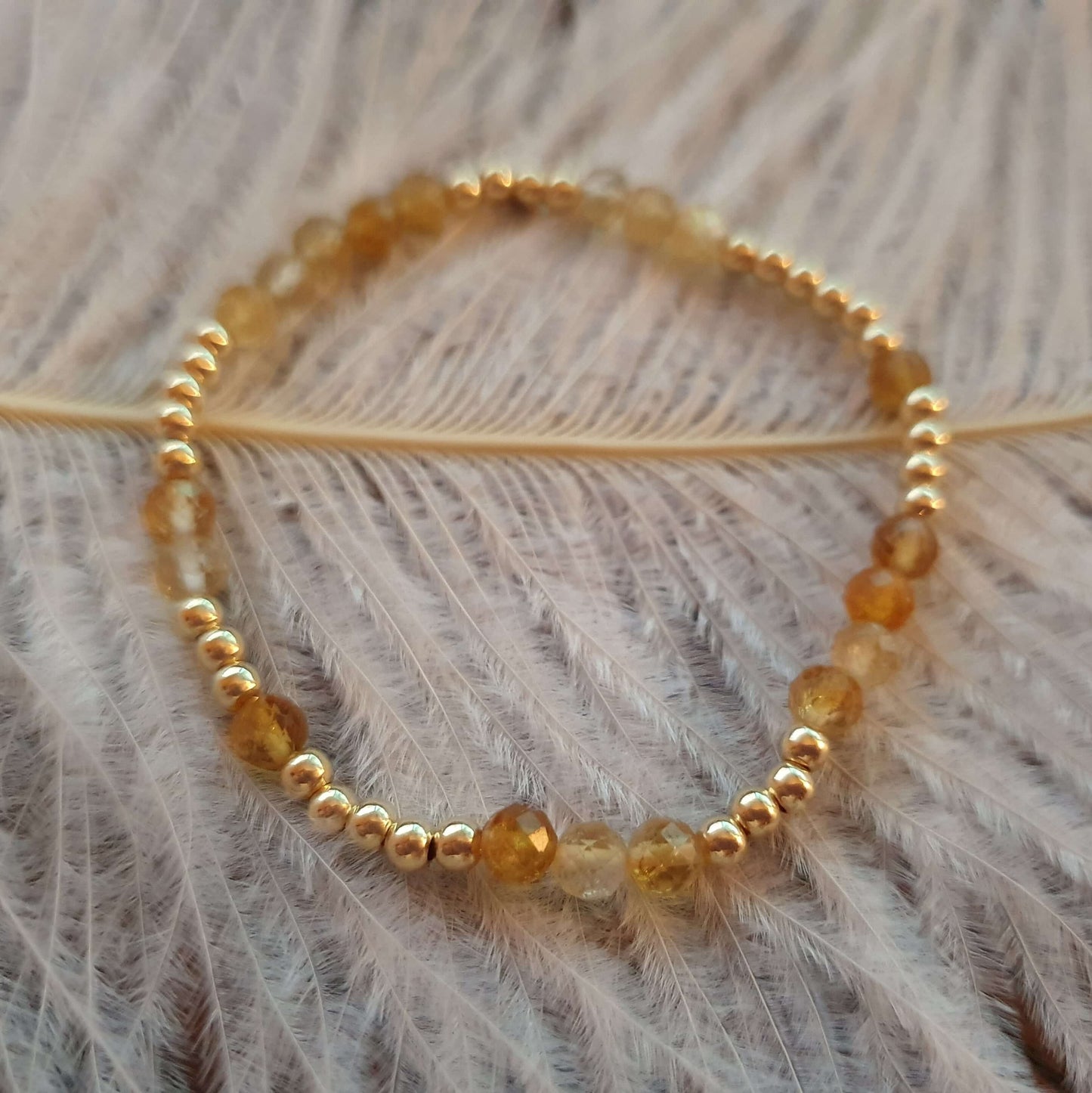 Citrin Orbital Mini Facetterad Armband