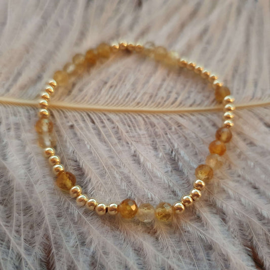 Citrin Orbital Mini Facetterad Armband