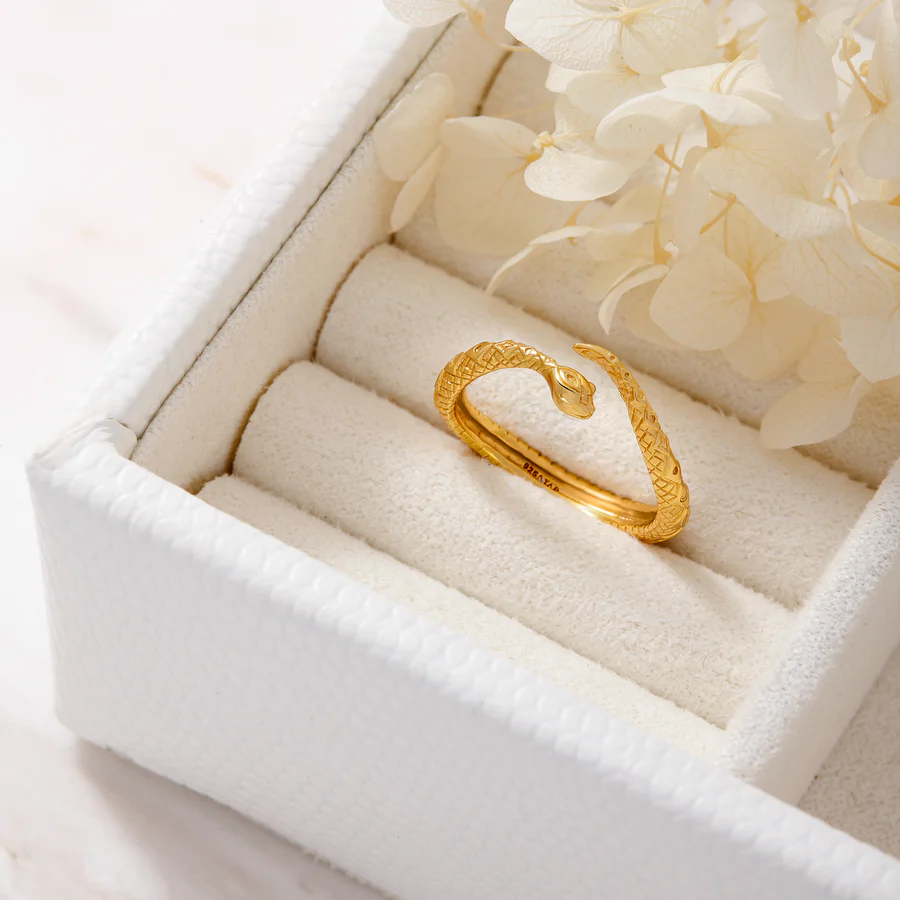 Andlig Orm Guld Ring