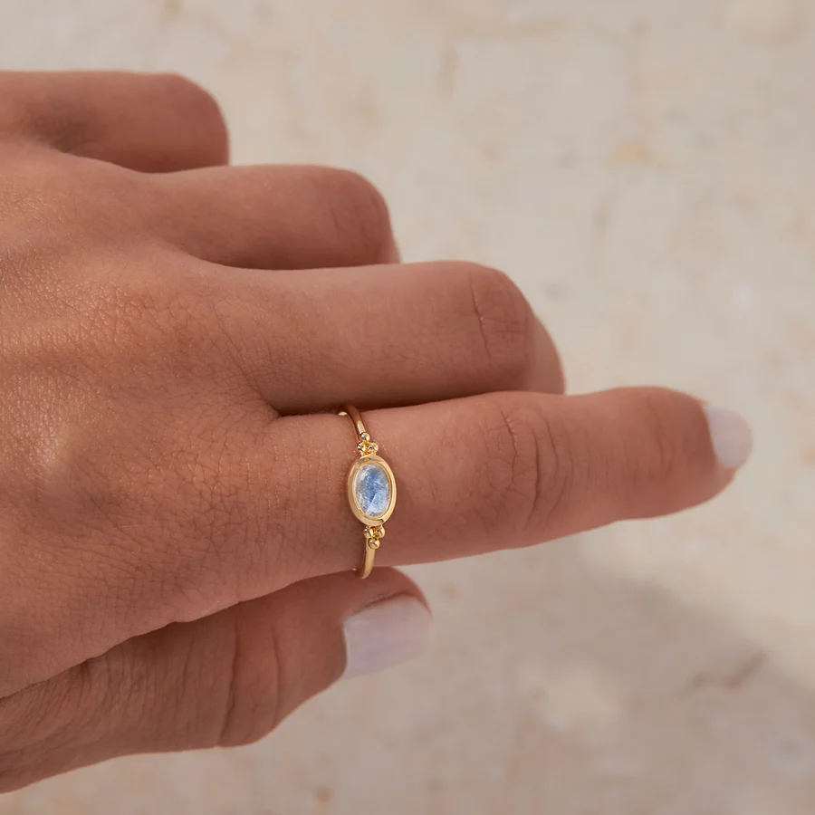 Visionären Månsten Ring Guld