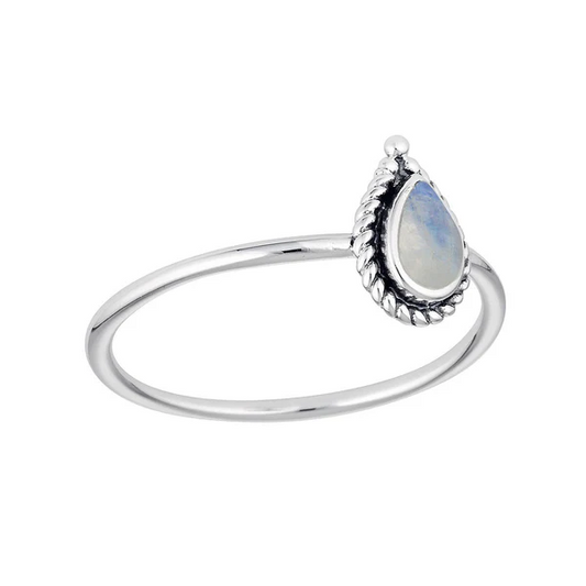 Tårdroppe Månsten Ring