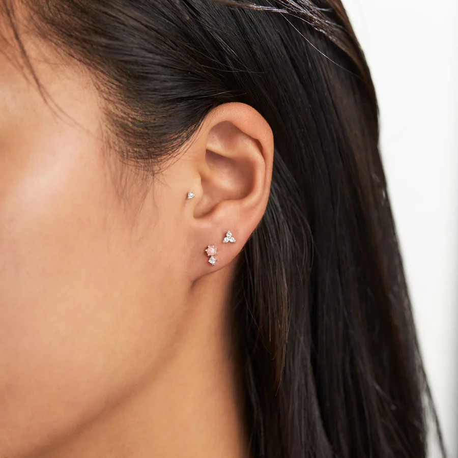 Stjärnklar Rodokrosit Studs Örhängen