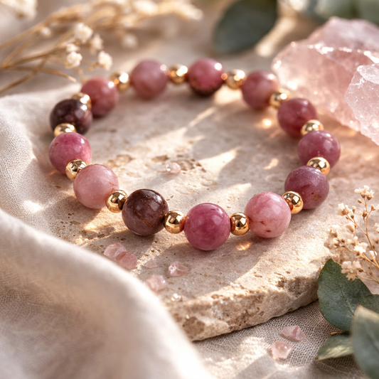 Flower Lepidolit Satellit Armband