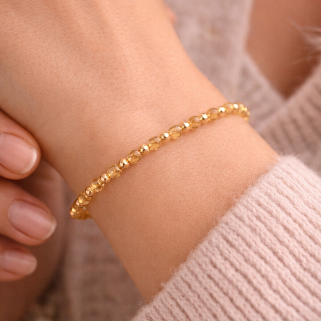 Citrin Satellit Mini Facetterad Armband