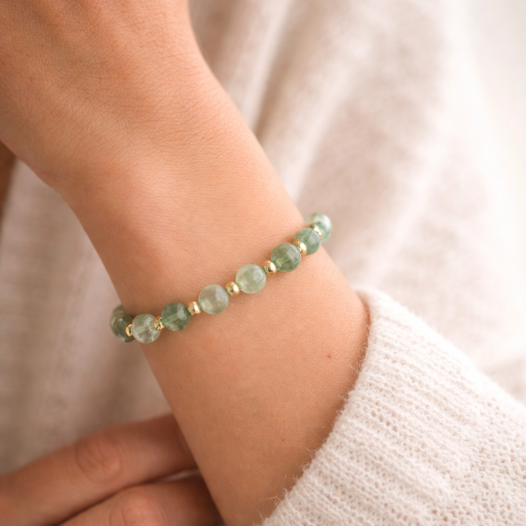 Grön Fluorit Satellit Armband