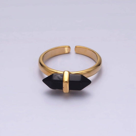Channeling Point Ring - Onyx