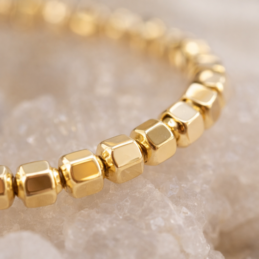 Guld Faceterad Medium Armband
