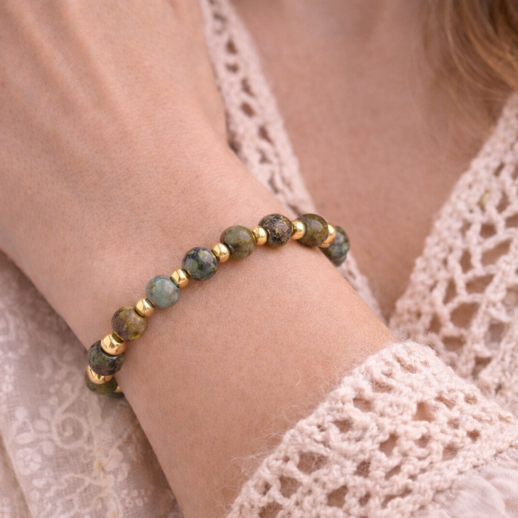 Afrikansk Turkos Satellit Armband