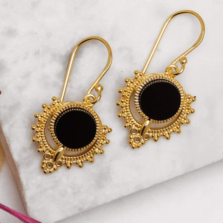 Periyar Onyx Örhängen Guld