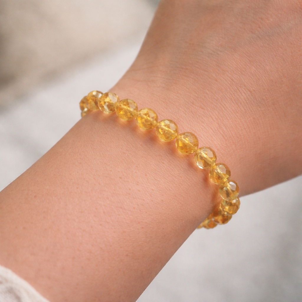 Citrin Facetterad Armband