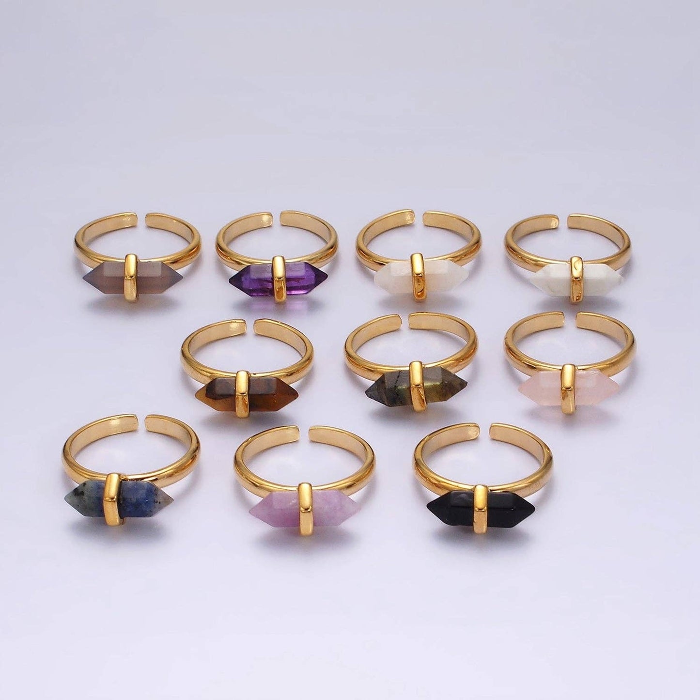 Channeling Point Ring - Ljus Ametist